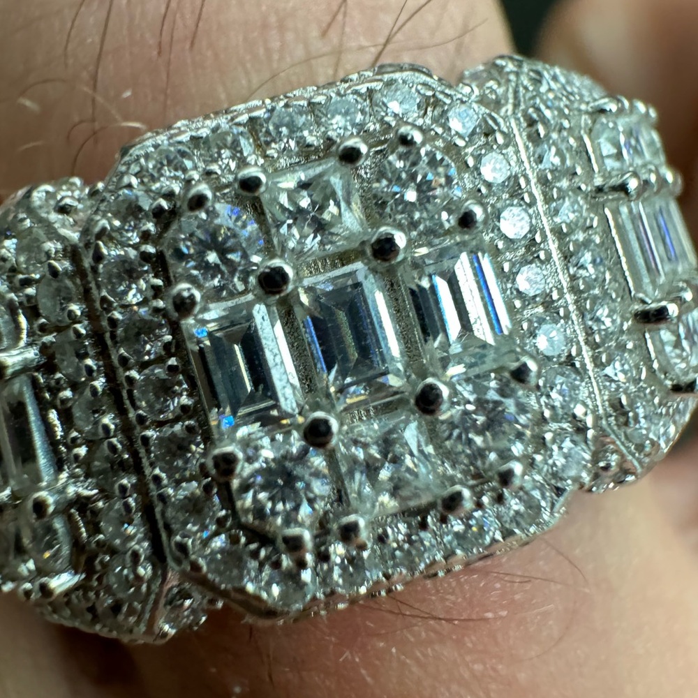 Moissanite iced out ring